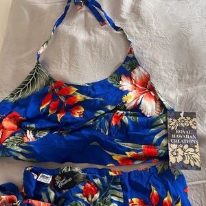 VTG ROYAL CREATIONS Women's Dress Set Hawaiian Hawaii Maxi Skirt Halter Top